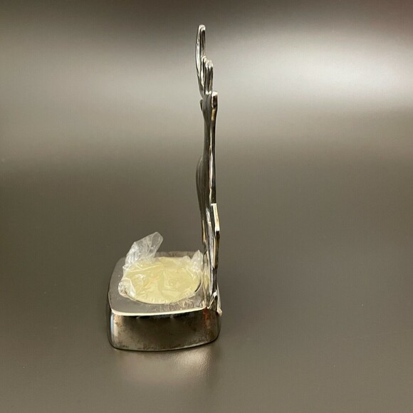 Harvey Lewis Designs Regent Square 6" Silver Plated Votive Candle Holder Deer - Picture 7 of 12